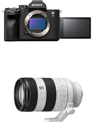 Sony Alpha 7 IV | Spiegellose Vollformatkamera für Experten (33 Megapixel, Echtzeitfokus, Burst mit 10 Bildern pro Sekunde, 4K 60p-Video, einstellbarer Voll-Touchscreen) + Objektiv 70200G2