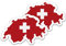 Finest Folia 2er Set Länder Silhouetten Aufkleber Länderaufkleber Bundesland Flagge Sticker für Auto Fahrrad Motorrad Modellblau selbstklebend wetterfest R215 (04 Schweiz)