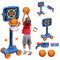 KalaDuck 2 en 1 Panier de Basket Exterieur Enfant et Cible de Tir, Panier Basket Interieur sur Pied à Hauteur Réglable, Cible Tir Mobiles avec Jouet Pistolet, Cadeau de Jeux Exterieur Enfant 3 5 Ans