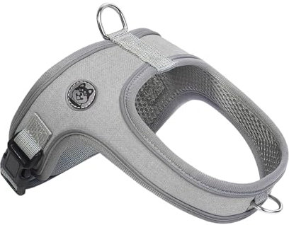 Teacup Dog Harness for Small and Medium Dogs and Cats,Reflective and Adjustable Soft Ventilate Mesh Vest,No Pull Dog Harness for Walking,Running,Training (Gray, XS)