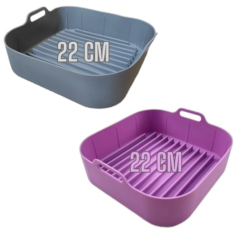 Contenitore per friggitrice ad aria 22 cm (2 UNITÀ) Teglia friggitrice ad aria Cestello friggitrice ad aria Friggitrice ad aria accessori compatibili con COSORI 6 4 DUAL BLAZE, COSORI TURBOBLAZE