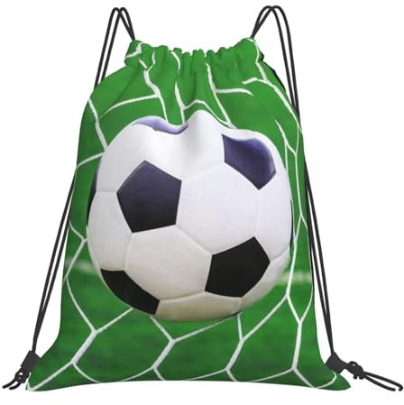 Sport Football Fußball, Rucksack mit Kordelzug, Unisex, Einkaufstasche, Sporttasche, lässiger Tagesrucksack, Sackpack mit Kordelzug