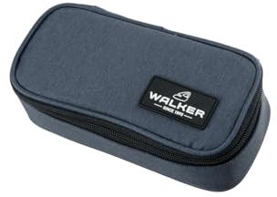 Walker 49257-273 - Lifestyle Pencil Box Concept Midnight, Federmappe mit geräumigem Hauptfach und doppelseitiger Trennwand mit 20 Stiftfächern, Wasser- und schmutzabweisend, 21 x 10 x 6 cm