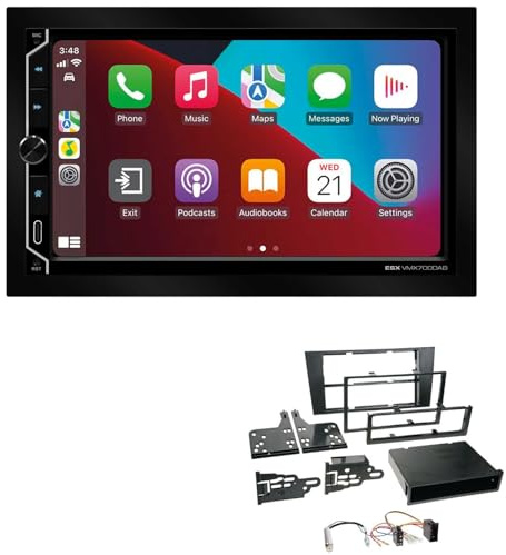 ESX VMX700DAB 2-DIN Autoradio kompatibel mit Wireless Apple CarPlay Android Auto Bluetooth DAB+ kompatibel mit Audi A4 1999-2001 schwarz