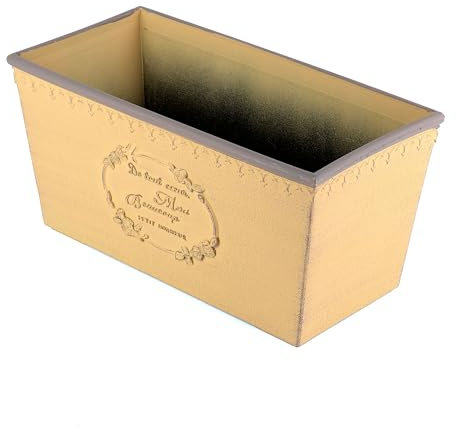 Valle Verde Blumenkasten Pflanzenkasten Blumentopf Witterungsbeständig Kunststoff Retro Vintage Rustikal (Orange, 31,5 cm x 15,5 cm x 15 cm)