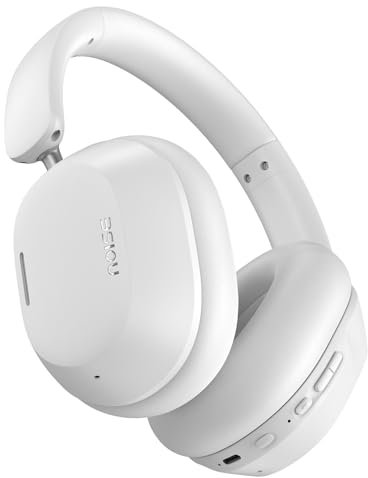 Noise Auriculares inalámbricos MAX 5 con ANC híbrido Adaptable (hasta 50 dB), tecnología HFA, Tiempo de reproducción de 80 Horas, emparejamiento Dual (Blanco Tranquilo)