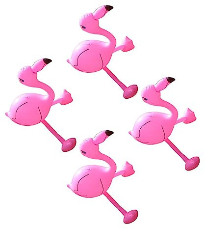 HAWILLOSCH 4 Piezas Flamenco Inflable Juguete Flotador de Piscina Juegos para niños Games Juguetes niño Toys Juguetes para Fiestas en la Piscina Juguete de Animales de Playa Rosa