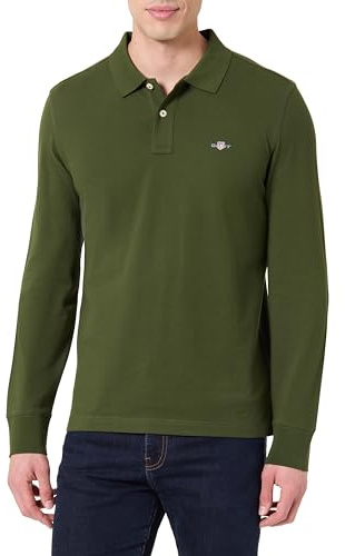 GANT REG Shield LS Pique Rugger, Green, XL