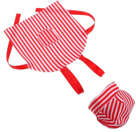 KONTONTY Puppen-weihnachtskoch-Set Mit Schürze Und Mütze Miniatur-puppenhüte Für Puppenhaus-zubehör Backen Und Basteln Puppenkleidung Küche Requisite