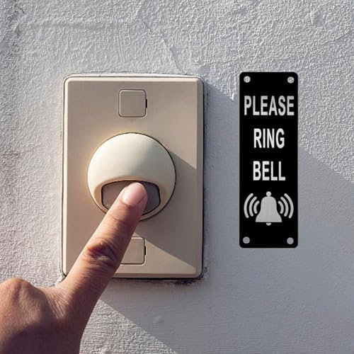 Please Ring The Bell Sign,Ring Doorbell Sticker,Ring Doorbell Sign,Please Ring Doorbell Sign,Please Ring Bell Sign,With Self-Adhesive And Pre-Drilled Holes,Suitable For Mounting On Doors(5×15CM)