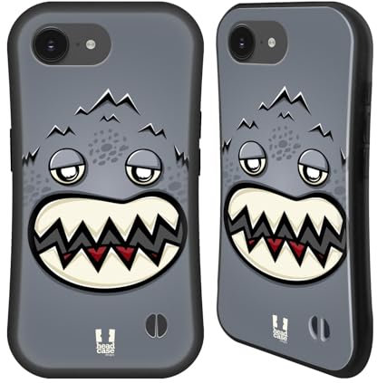 Head Case Designs Fangzähne Ausserirdische Monster Gesichter Hybride Handyhülle Hülle Huelle kompatibel mit Apple iPhone 16e