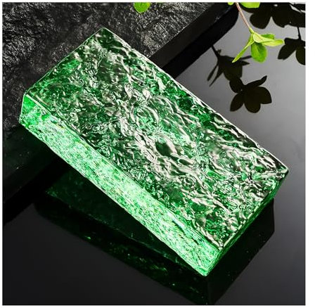 ZNQNDSR Architektonische Glasbausteine, Rechteckig, Transparente Kristallbausteine ​​für Die Moderne Büro- Und Wohnungsrenovierung(Green)