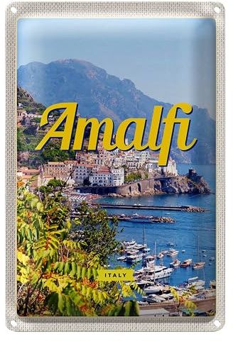 Blechschild | Amalfi | Italy | Nostalgie Deko | 12 cm x 18 cm