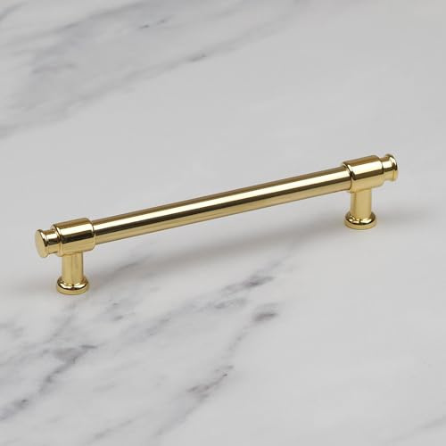 128mm Gloss Gold Cabinet Handle Polished Cupboard Door Drawer Furniture Pull Industrial Pipe Design