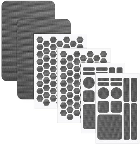 6stk Telefon Griffband, rutschfest Aufkleber für Handy-Griffe mit Mehreren Formen Schweißabsorbierend Selbstklebende Aufkleber für Kamera Tasse Maus Laptop (Grau)