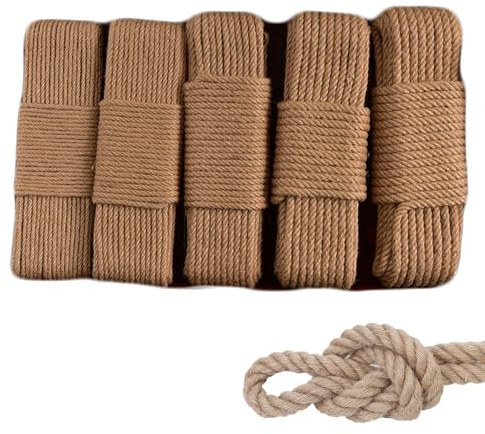 Jute Schnur, Garten Juteschnur, Hanfseil, Natur Tau Seil Kordel, Bindegarn, Bastelschnur Kordel, zum Geschenke verpacken, Pflanzen binden, Basteln, Handwerken (6mm x 100M)
