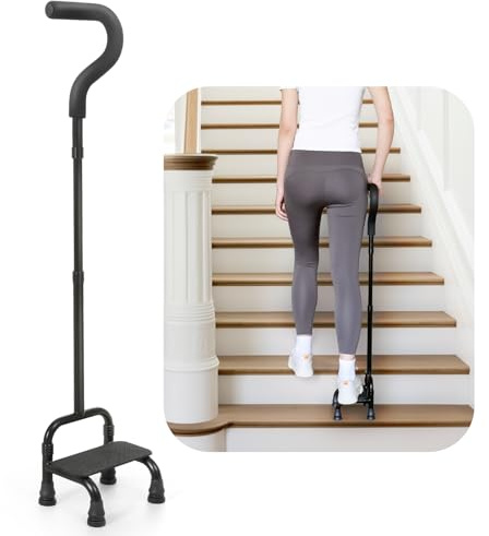 Verstellbarer Treppensteigassistent für Senioren, Step Stair Gehhilfe, Stabilität Gehstöcke und Mobilität auf Treppen