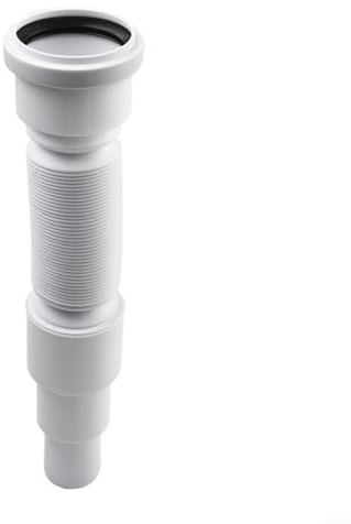 TDCuizent Tubo di scarico estensibile per doccia, 50 mm, 1 m, flessibile, in PVC, grigio, con estremità a testa piatta, per bagno o vasca e doccia, tubo idraulico