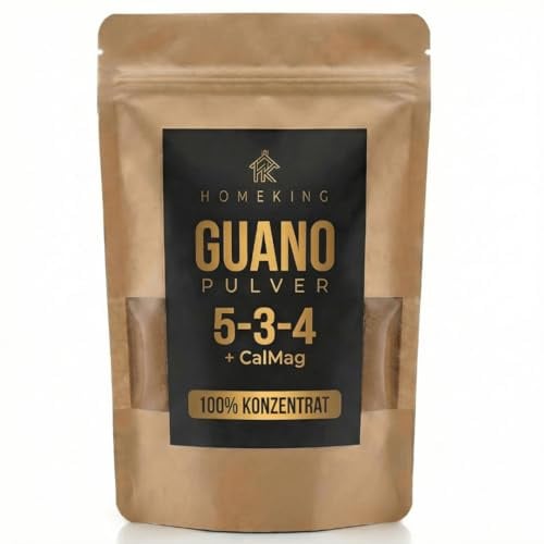Geruchsarmer Blumendünger & Rosendünger 1kg – HOMEKING Bio Guano Pulver Naturdünger für Zimmerpflanzen, Balkonpflanzen, Hortensien, Rosen, Blumen & Gartenpflanzen