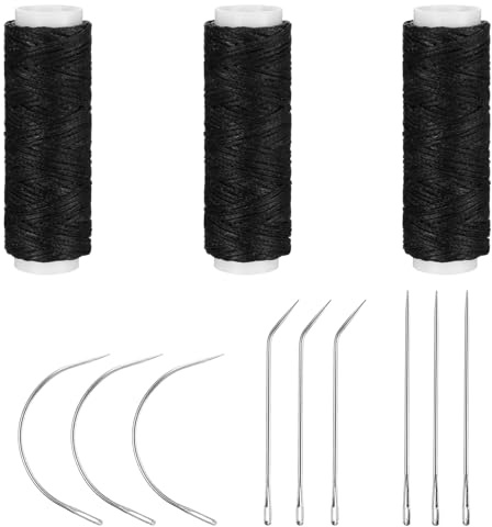 LIQWEI 11 Stück Ledergarn Ledernadel Set, Nähgarn Und Nadeln Sattlergarn Gewachst Leder Nähset Für Lederhandwerk DIY Sewing Reparieren