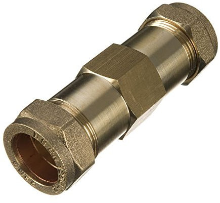 22mm Brass Compression Repair Coupling - Bag of 2