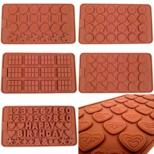 Set of 5 Button Silicone Moulds! Wholesale Baking Chocolate Jelly Fondant