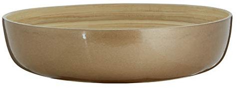 Kyoto Round Salad Bowl, Spun Bamboo, Metallic Gold