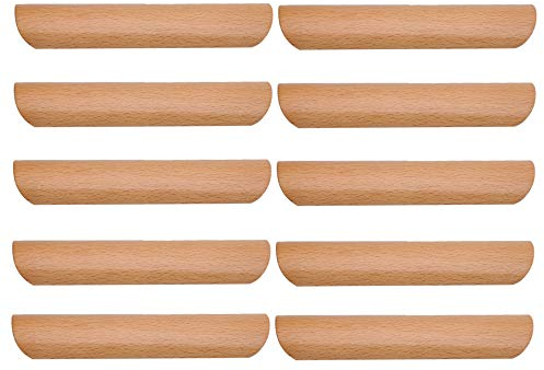 BQLZR Tirador de 128 mm de madera de la manija del gabinete Tire del armario Armario Tirador de la manija de muebles con centros de orificios para gabinetes de cajones Paquete de 10