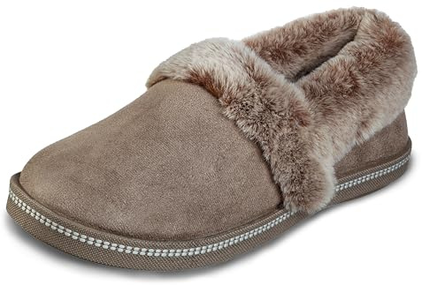 Skechers COZY CAMPFIRE - TEAM TOASTY, Women's Low-Top Slippers, Beige (Dark Taupe Microfiber Suede/Faux Fur Line Dktp), 2 UK (35 EU)