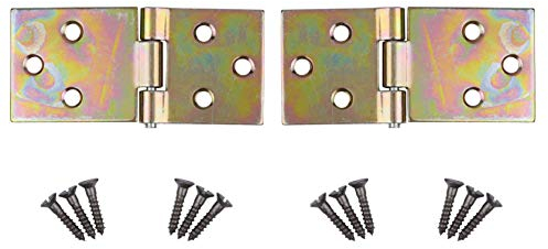 HS-1 Tischscharniere aus verzinktem Stahl, 2 Stück, inkl. gratis Bonus (Skelett-Schlüsselanhänger)