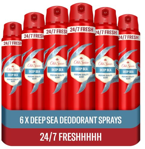 Old Spice Deep Sea Deodorant Body Spray 150ml | 24/7 freshness, long-lasting perfume scent, odour protection, 0% Aluminium Salts, invisible on clothes