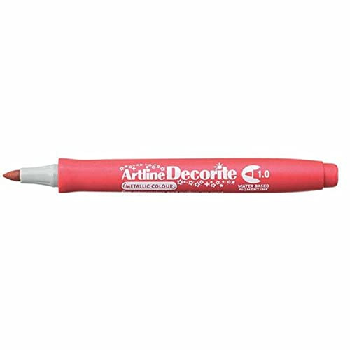 Artline 'Decorite' Metallic Red Marker Pen 1.0mm for Card, Glass, Metal and Plastic