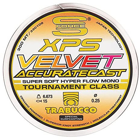 Trabucco Filo da Pesca Velvet Accurate Cast 300 m 0.28 mm Siliconato Ideale per Tutte Le Tecniche da Lancio