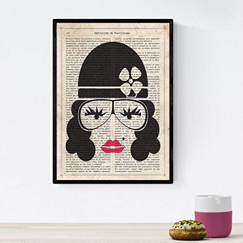 Nacnic Pop-Art Poster. Vintage und Retro Pop-Art Designs. Mädchen mit Brille im Größe A4.