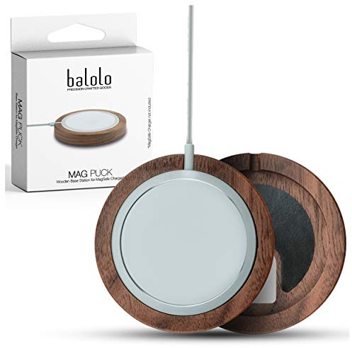balolo Holz Mag Puck Halter entworfen für MagSafe Ladegerät Charger (Ladegerät Nicht enthalten)