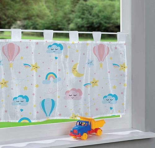 Gardinenbox Scheibengardine Voile »ULM« HxB 43x160 cm Ballon Bedruckt Sichtschutz Transparent Küchenfenster