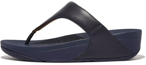 Fitflop Damen Lulu Zehentrenner aus Leder Flipflop, Dunkelblau, 36 EU