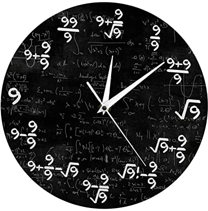 Sharplace Moderne Mathe Wanduhr, 30,5 cm, Gleichungen, Klassenzimmer, Aufenthaltsraum,