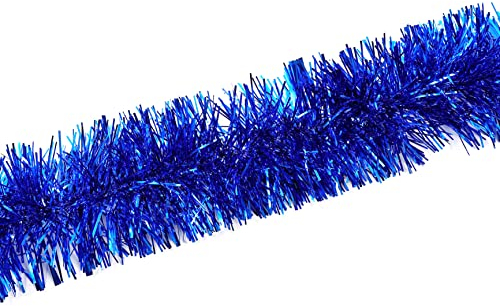 Weihnachtsgirlanden, 4pcs Lametta Weihnachtsbaum, 2m Lametta Girlande, Lametta Girlande Weihnachten, Weihnachtsdeko Lametta für Weihnachtsbaum Weihnachtsfeier Geburtstagsparty Dekoration (blau)