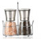 macina sale e pepe macinapepe in ceramica Grossolanità Regolabile Macinapepe frantoio manuale smerigliatrice per sale marino grosso Macinaspezie e ripiano in acciaio inox con pennello cucchiaio