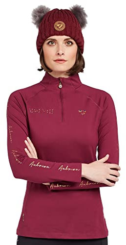 Aubrion Shires Team Womens Long Sleeve Base Layer - Mulberry XS