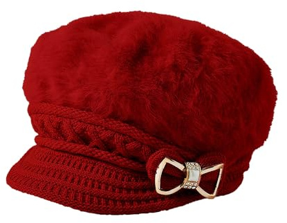 Coopers of Stortford Cloche Peak Hat | Glamorous Cable-Knit Hat with a Warm Fleece Lining