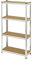 Baroni Home Regal aus Stahl und Holz MDF, Steckregal für Garage, Lager, Keller, Abstellraum, Tragkraft 875 kg, Maße 90 x 48 x 180 cm, 4 Regale / 1 Stück