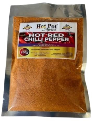 Hot Pot Africa Piment, poudre de poivron rouge extra chaud du Nigeria 100 % naturel, pour cuisine épicée, 100 g