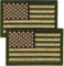 Laughing Lizards Amerikanische Flagge (2er-Pack) Olive Drab Green Iron on Patches Camo Army United States of America Patch US Ranger Flag Patch für Uniformen, Hüte, Rucksäcke usw. (Grün/Hellbraun)