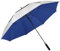 NINEMAX UV Schutz Golf Regenschirm Groß,Automatische öFfnen Golfschirm XL,Golfschirm Mit Doppellagiger Schirmstoff(Silber/Blau)