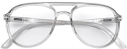 LONDON MOLE Brillen | Pilot Lesebrille | Pilotleser | Coole Leser | Stilvolle Lesebrille | Unisex | Federscharniere | Transparent | + 2,0 Vergrößerung