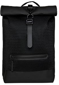 RAINS Der Rolltop Rucksack Mini ist eine kleinere Version des Rolltop Rucksacks wasserdichter Rucksack ist perfekt für die Stadt und für unterwegs mit dem Fahrrad oder zu Fuß. Das Modell ist, Schwarz