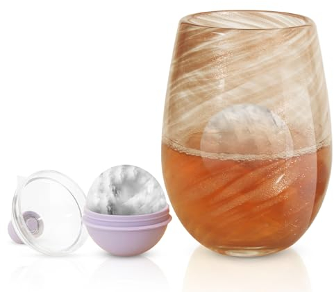 lomitech Birthday Gifts Golden Wine Glass,Birthday Gifts for Women,Stemless Wine Glass Personalised Rainbow Wine Glass for Men,17oz