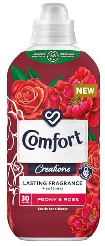 Comfort Creation Concentrated Fabric Conditioner with 100 Days of Long Lasting Fragrance and Softness Intense Liquid Fabric Softener 30 Washes, 900 ml (Peony & Rose, Buy 1)